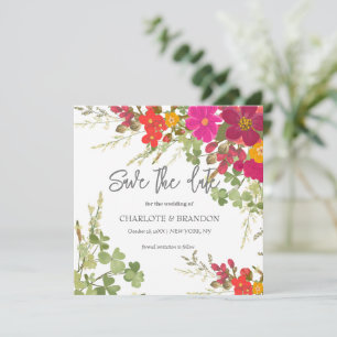 Convites Jardim Floral de Verão Flores Silvestres Casamento