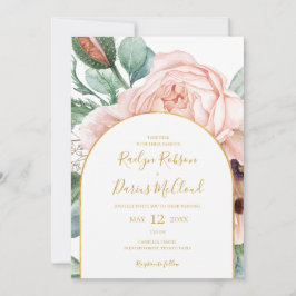 Convites Jardim Floral Elegante Blush | Arch Casual Casual