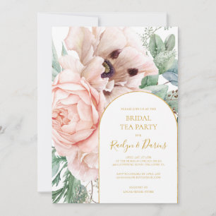 Convites Jardim Floral Elegante Blush   Bridal Tea Party
