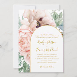 Convites Jardim Floral Elegante Blush | Casamento Tradicion