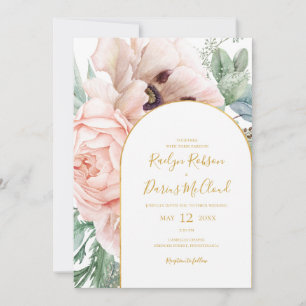 Convites Jardim Floral Elegante Blush Todos Em Um Casamen