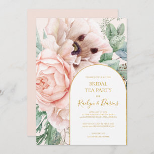 Convites Jardim Floral Elegante   Pastel Bridal Tea Party