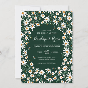 Convites Jardim Floral em Aquarela Festa de Verão ao Ar L