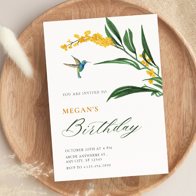 Convites Jardim floral estético de aniversário (Criador carregado)