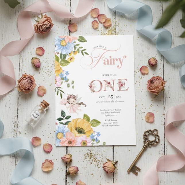 Convites Jardim Floral Mágico de Fadas Pixie Meninas Aniver (Criador carregado)