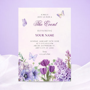 Convites Jardim floral roxo