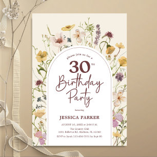 Convites Jardim Flores Selvagens aniversário de 30 anos