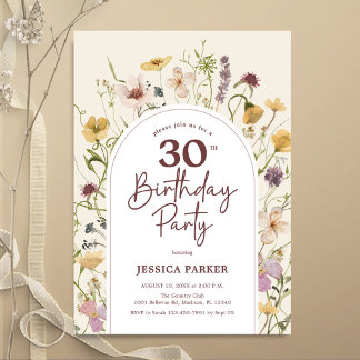 Convites Jardim Flores Selvagens aniversário de 30 anos