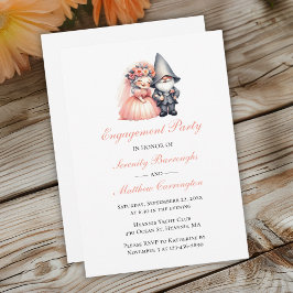 Convites Jardim Florestal de Festa de noivado Gnomo