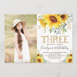 Convites Jardim Girassóis Greenery aniversário de 3 anos Fo