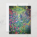 Convites Jardim Italiano Gustav Klimt<br><div class="desc">Cartão com a pintura a óleo de Gustav Klimt - Paisagem do Jardim Italiano (1913). Um belo jardim de flores coloridas: vermelho,  branco,  rosa,  roxo. Um presente de excelente para fãs de Arte Nouveau e de Arte Austríaca.</div>