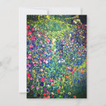 Convites Jardim Italiano Gustav Klimt<br><div class="desc">Cartão com a pintura a óleo de Gustav Klimt - Paisagem do Jardim Italiano (1913). Um belo jardim de flores coloridas: vermelho,  branco,  rosa,  roxo. Um presente de excelente para fãs de Arte Nouveau e de Arte Austríaca.</div>