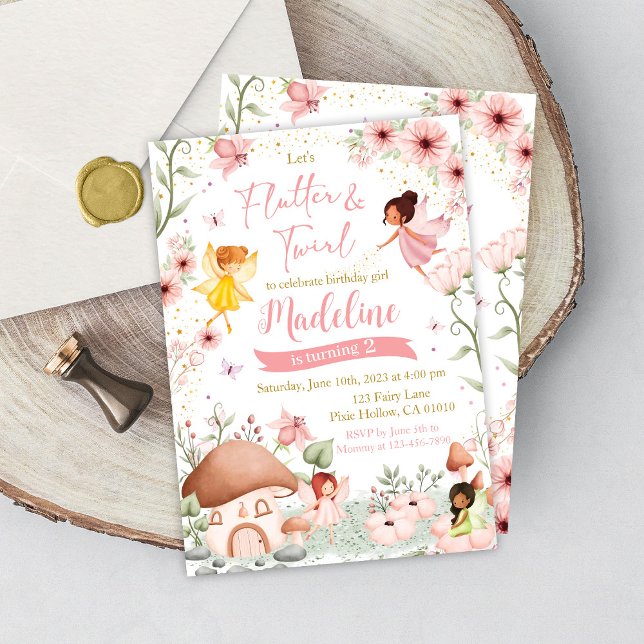 Convites Jardim Mágico de Convocação de Aniversário Fada (Criador carregado)