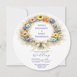 Convites Jardim Mínimo de Flores Silvestres Casamento Român