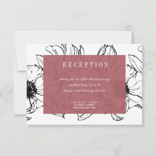 Convites Jardim Moderno Rosa RSVP de Casamento Floral
