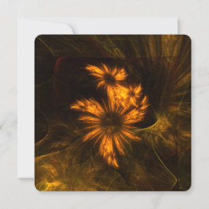 Convites Jardim Mystique Dourado Arte Fractal Abstrata