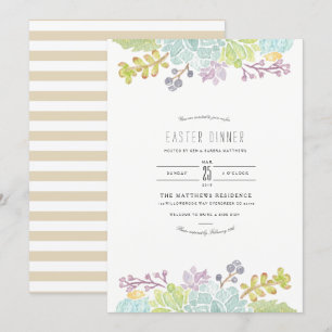 Convites Jardim Primavera de Suculentos  Páscoa de água