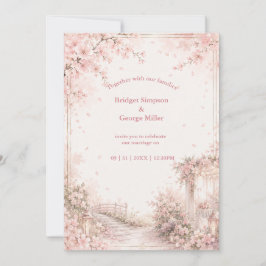 Convites Jardim Romântico Sakura Felicidade Nupcial