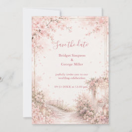 Convites Jardim Romântico Sakura Felicidade Nupcial