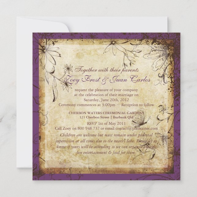 Convites Jardim Secreto do PixDezines, outono, cor DIY (Frente)