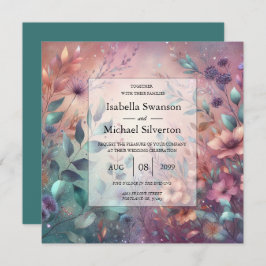 Convites Jardim Secreto em Casamento Brilhante à Noite