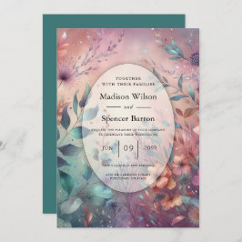 Convites Jardim Secreto em Casamento Brilhante à Noite