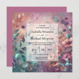 Convites Jardim Secreto em Casamento Brilhante à Noite