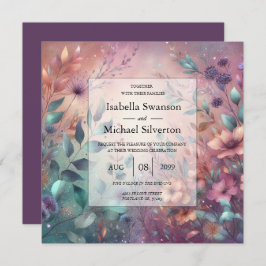 Convites Jardim Secreto em Casamento Brilhante à Noite