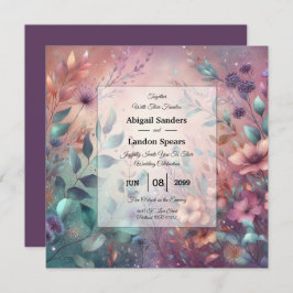 Convites Jardim Secreto em Casamento Brilhante à Noite