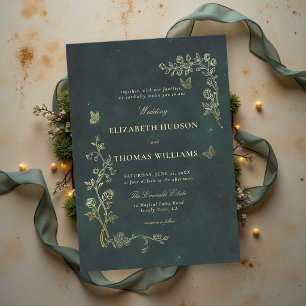 Convites Jardim Secreto Esmeralda Verde Dourado Casamento E