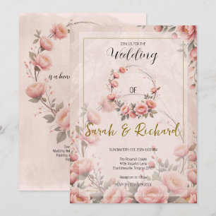 Convites Jardim Secreto Floral Pêssego Rosa Casamento Capri