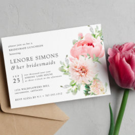 Convites Jardim Selvagem Chic Floral Dahlia Bridesmaid Lunc