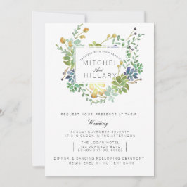Convites Jardim Suculento | Casamento Floral Por Aquarela