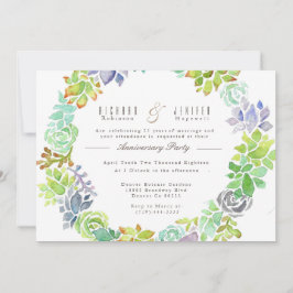 Convites Jardim Suculento | Festa de Aniversário de Aquarel