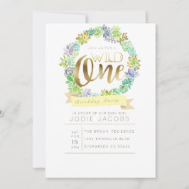 Convites Jardim Suculento | Primeira Aniversário da Aquarel