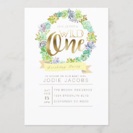 Convites Jardim Suculento | Primeira Aniversário da Aquarel