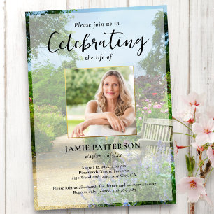 Convites Jardineiro, Celebração da Vida Foto Personalizada 