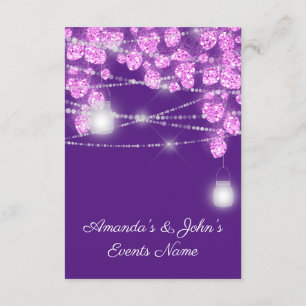 Convites Jarras de Luz de Casamento Brilho Roxo Violeta Ros