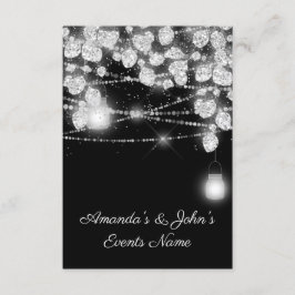 Convites Jarras de Luzes de Casamento Brilho Cinza Preto Br