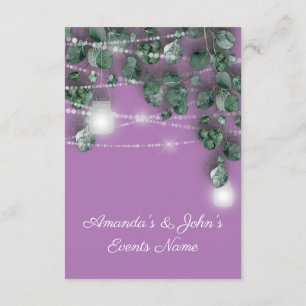Convites Jarras de Luzes de Casamento Rústicas Verde Roxo H