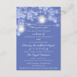 Convites Jarras de Luzes de Casamento Rústico Brilho Azul F