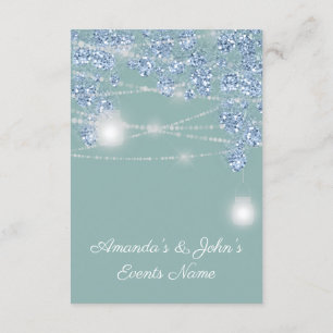 Convites Jarras de Luzes de Casamento Rústico Brilho Azul H