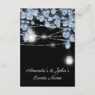 Convites Jarras de Luzes de Casamento Rústico Brilho Azul P