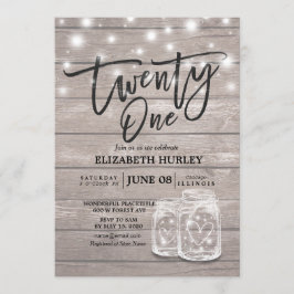 Convites Jarras de Mason para Festa de Aniversário de 21 An