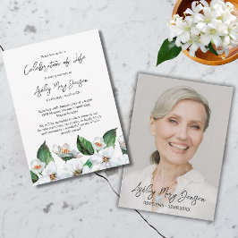 Convites Jasmine Celebration of Life Photo Funeral 