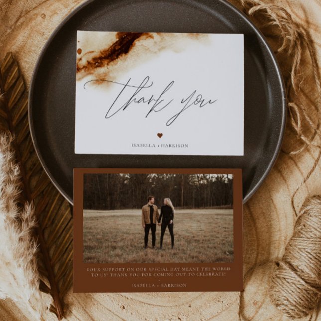 Convites JAYLA Boho Terracotta Queimou Laranja Obrigado (Criador carregado)