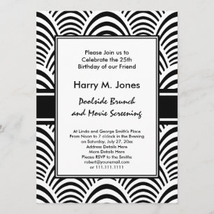 Convites Jazz Age Art Deco Elegance Black and White
