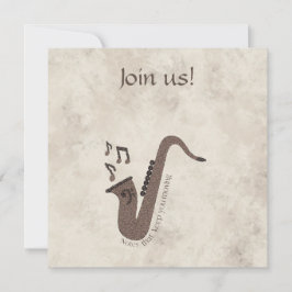 Convites Jazzy Java-Grãos de Café-Saxofone-