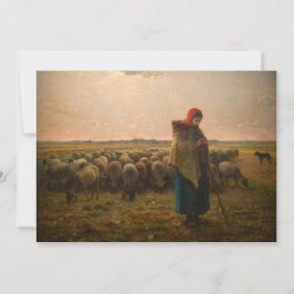 Convites Jean-Francois Millet - Shepherdess e Flock 1863