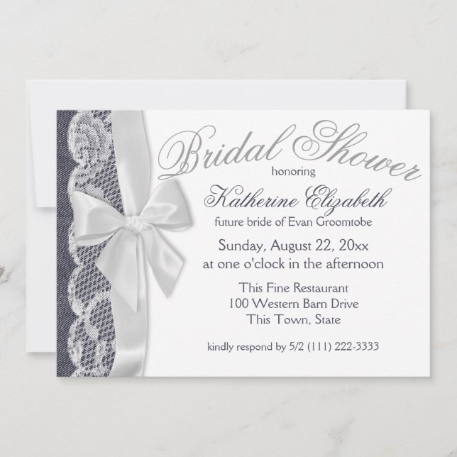 Convites Jeans azuis e Chá de panela Arco (Frente)